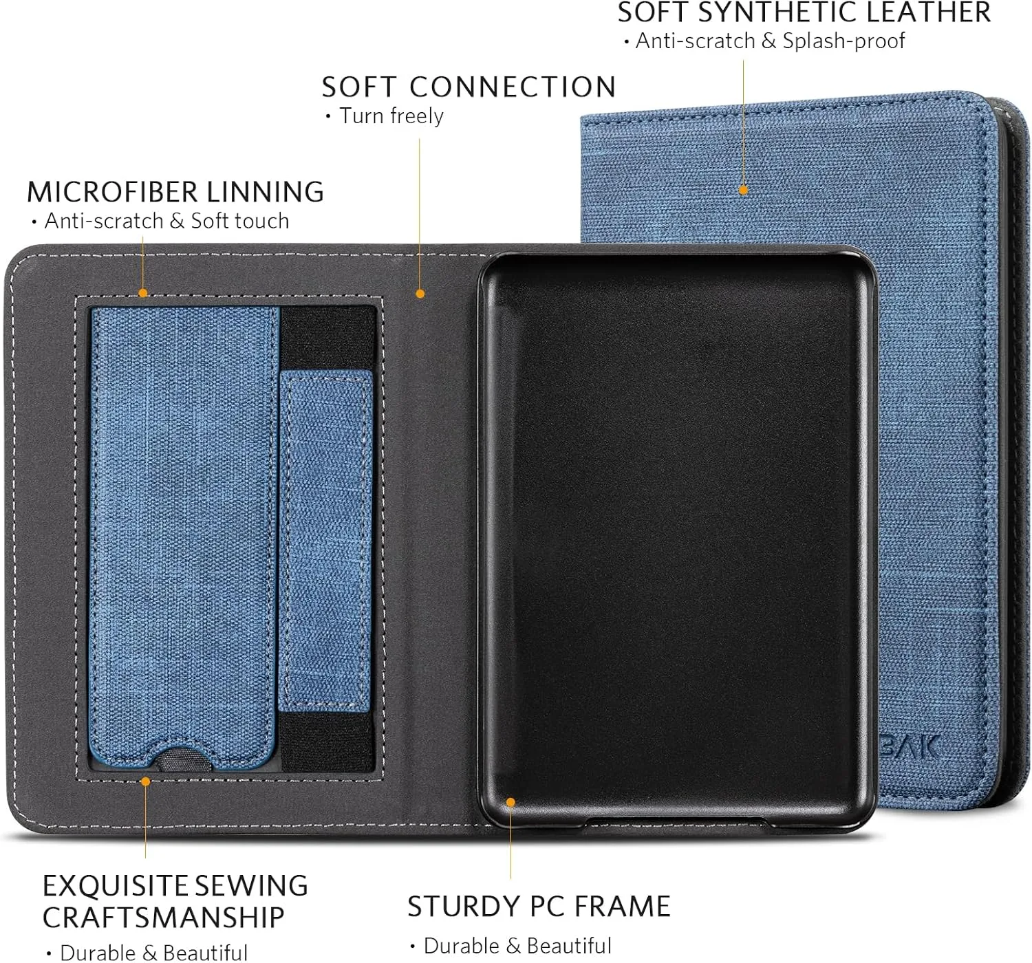 CoBak Case with Stand for for 6" Kindle (2024 & 2022, 11th Gen)