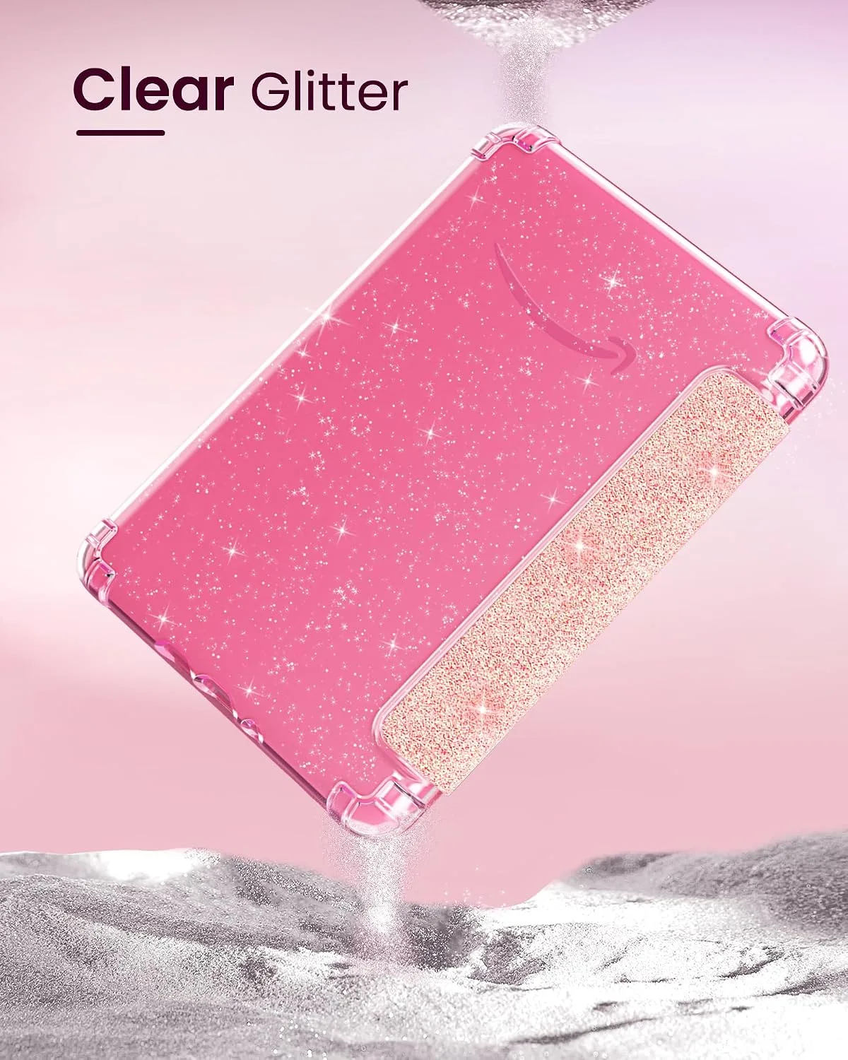 MoKo Case for 7" Kindle Paperwhite 12th Gen & Colorsoft, Glitter Light Pink