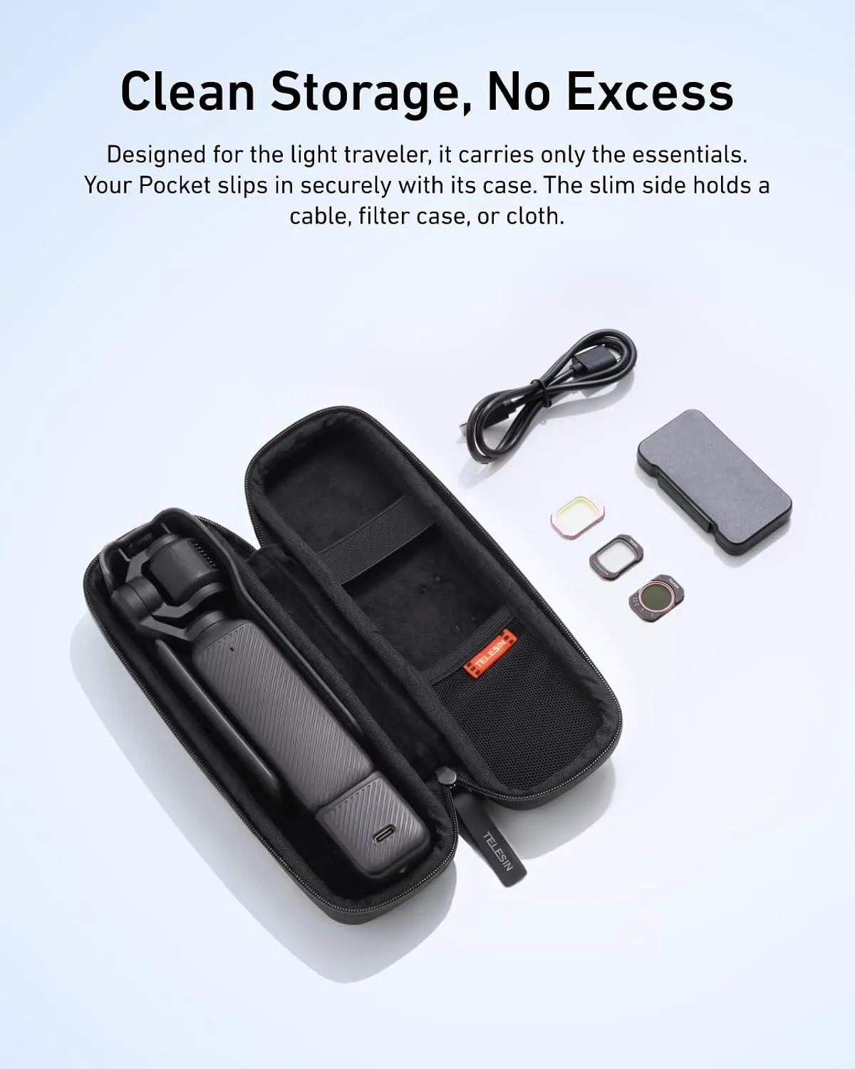 Telesin DisAdv Carrying Case for Pocket 4/3/Xtra Muse/Insta360 Luna Ultra