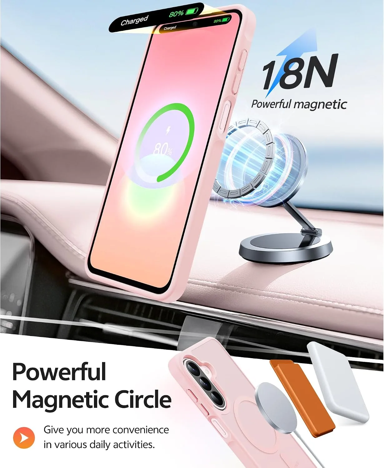 FNTCASE for Samsung Galaxy A27 5G Phone Case, Fit for Magsafe, Light Pink