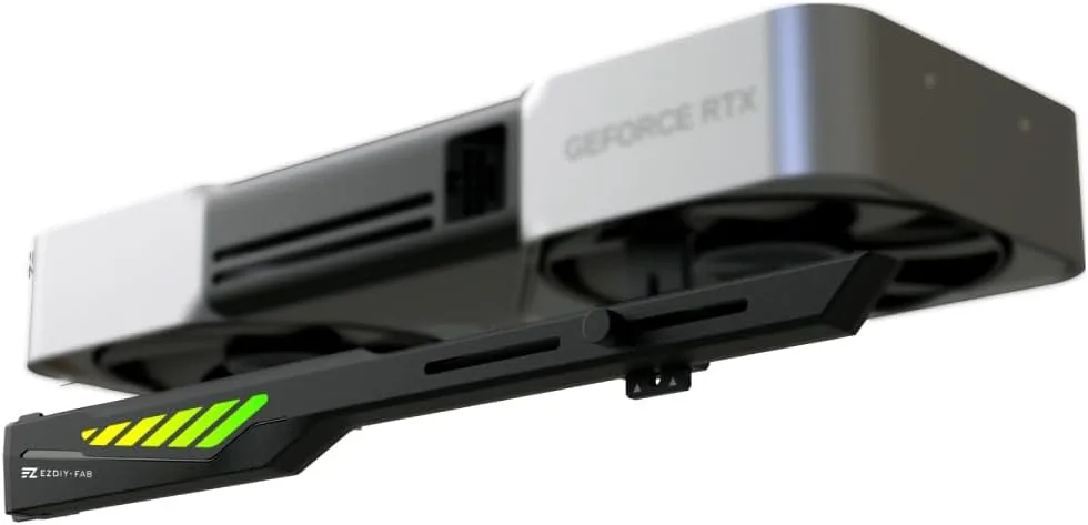 EZDIY-FAB VH90 Adjustable ARGB GPU Support Bracket, Anti-Sag Design, Black