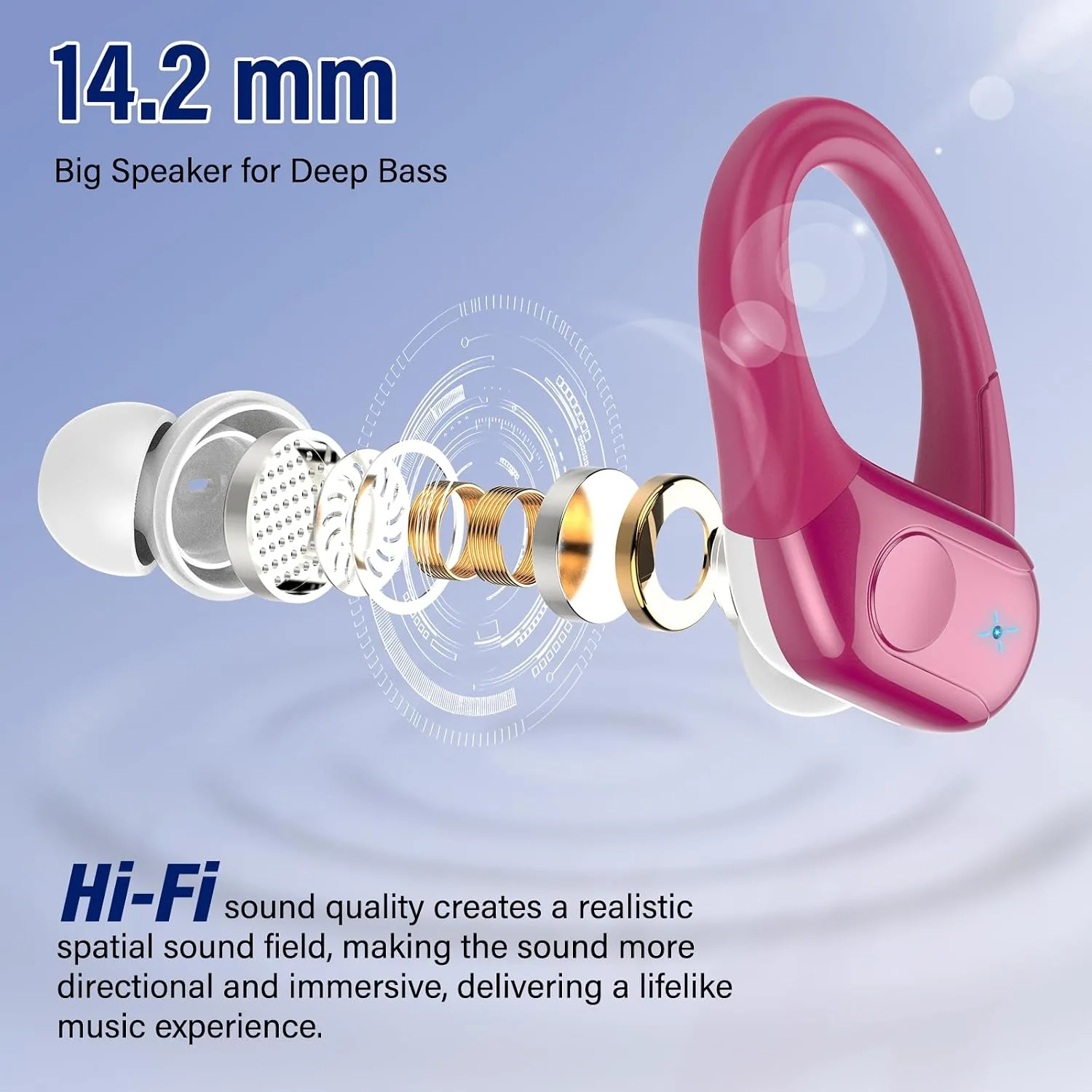 Wireless Earbuds Sports, 75Hrs Bluetooth 5.4 Headphones, Hi-Fi Stereo Bass