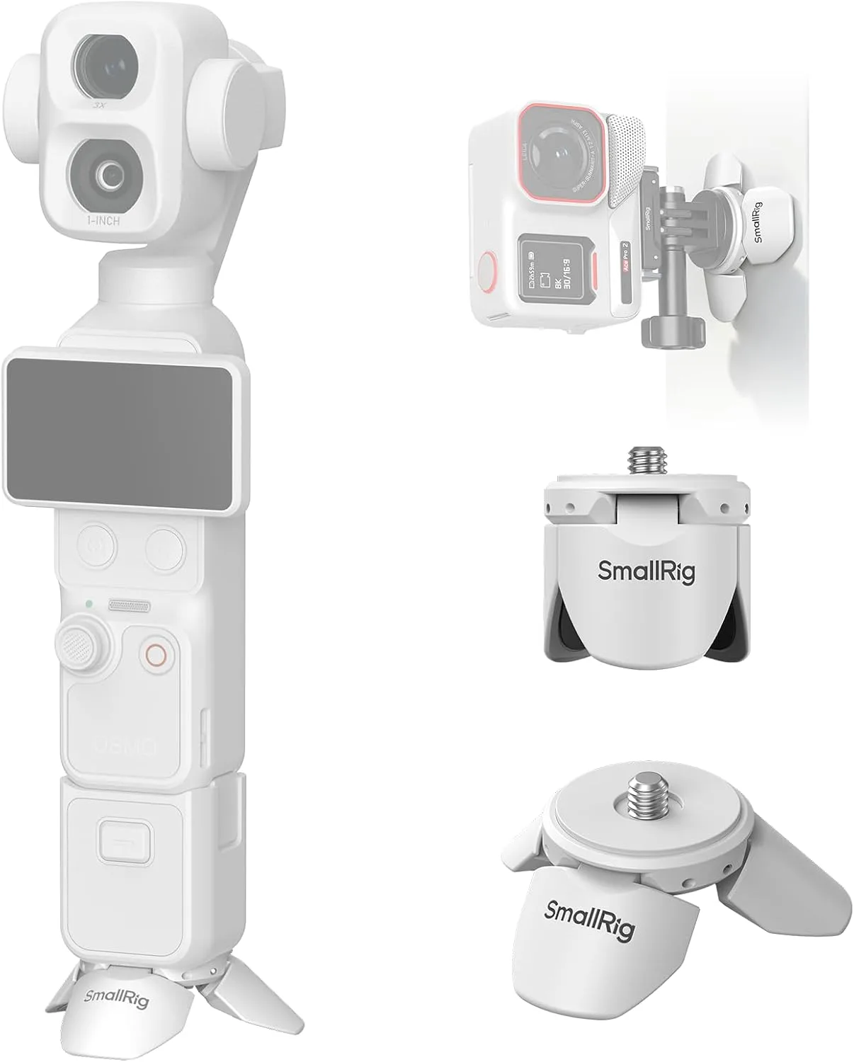 SMALLRIG Auto-Deploy Mini Tripod for DJI Pocket 4P/4/3, for Insta360 Luna
