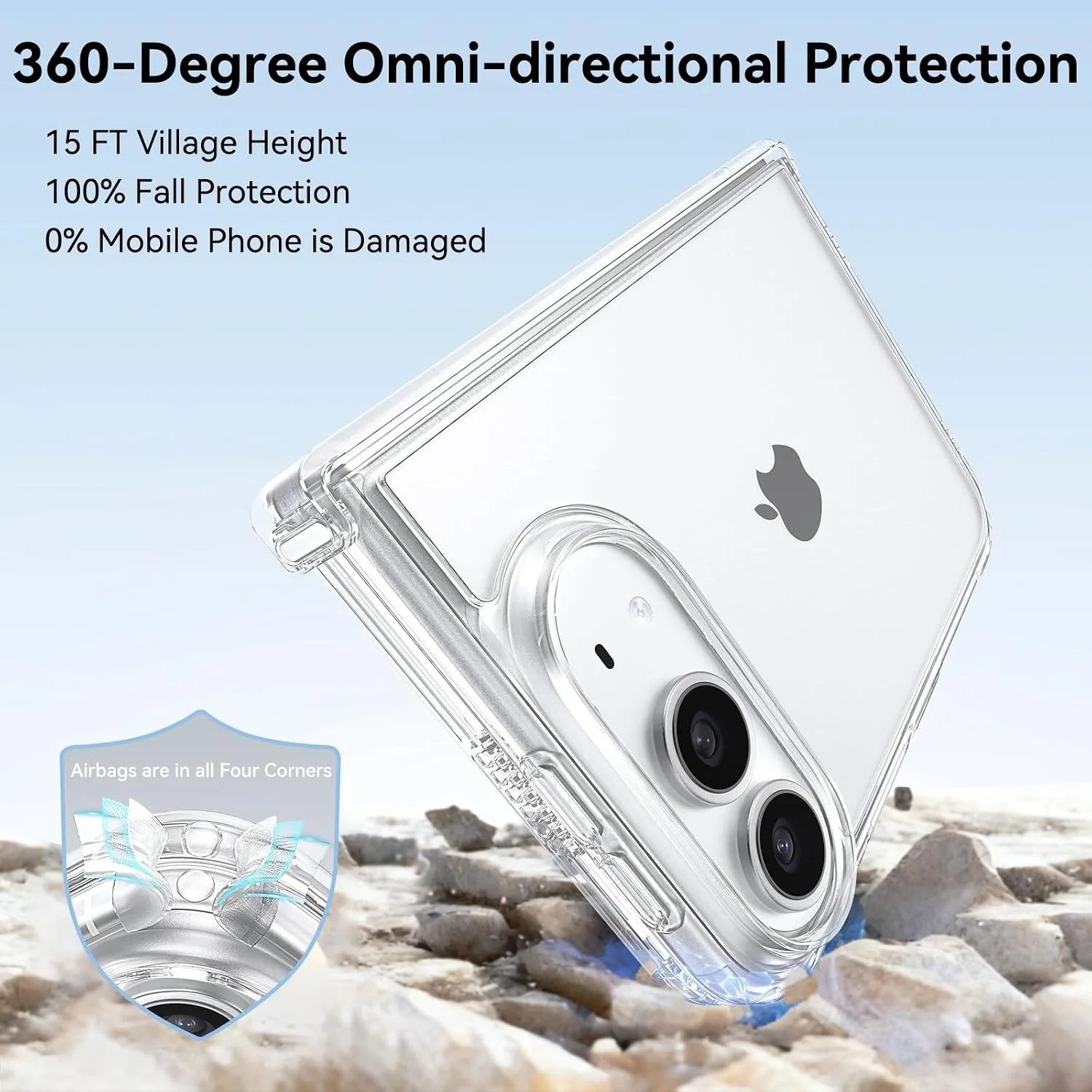 YINLAI Case for iPhone Duo 7.6-Inch,Crystal Clear