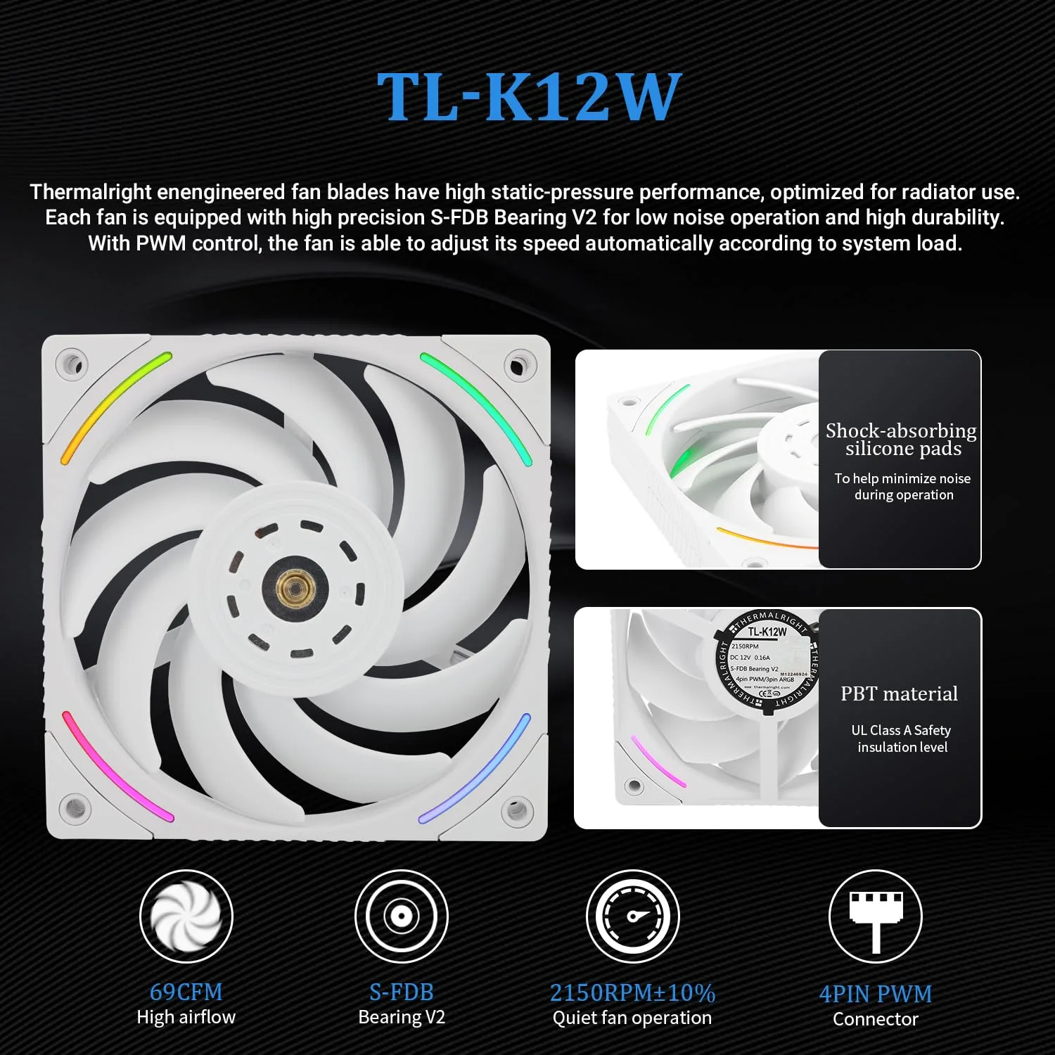 Thermalright Mjolnir Vision 360 ARGB White AIO CPU Liquid Cooler,IPS LCD Screen with 320 * 240 Resolution,for AM4/AM5 and LGA1700/1851,’3.5 inch’Magnet-Absorbent LCD Screen for Images