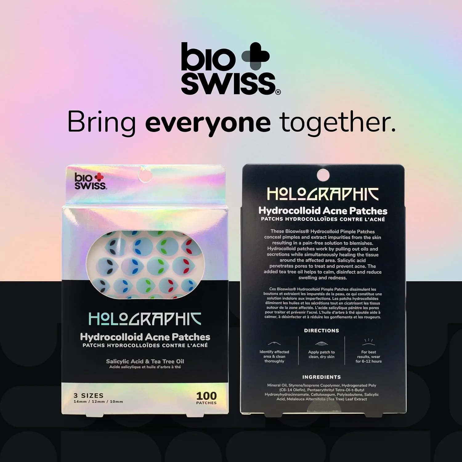 BioSwiss Pimple Patches, Holographic Alien Patch for Zits and Blemishes, Hydrocolloid Spot Stickers for Face and Skin, 100 Count