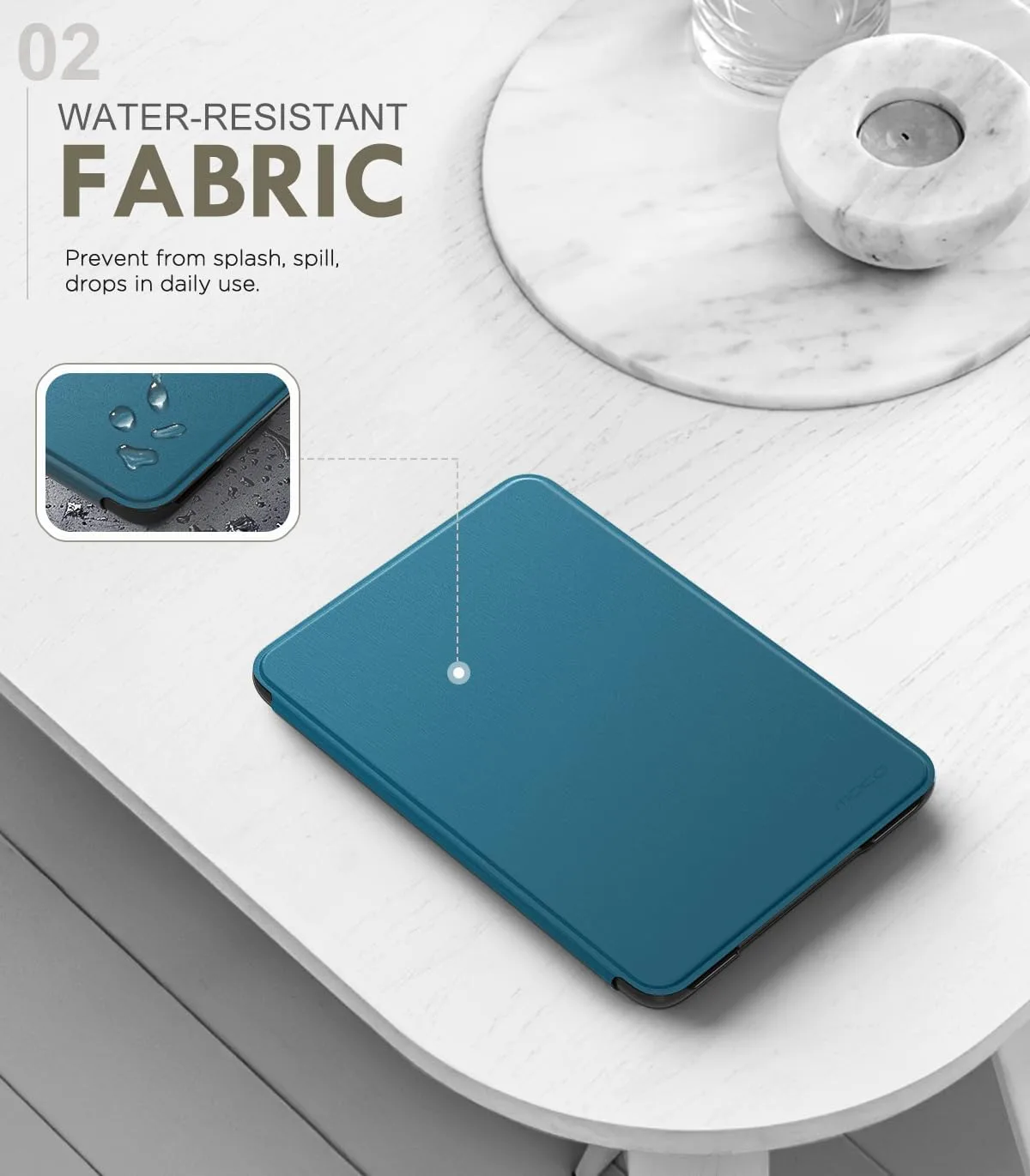 MoKo Case for 6" Amazon Kindle Basic 11th Gen 2024/2022, Peacock Blue