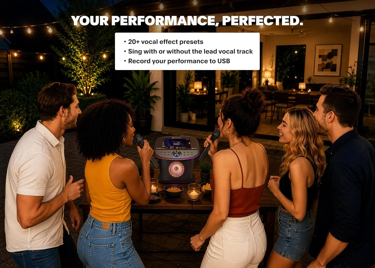 Singing Machine Karaoke Machine Screen, WiFi, Music Apps, 2 Microphones