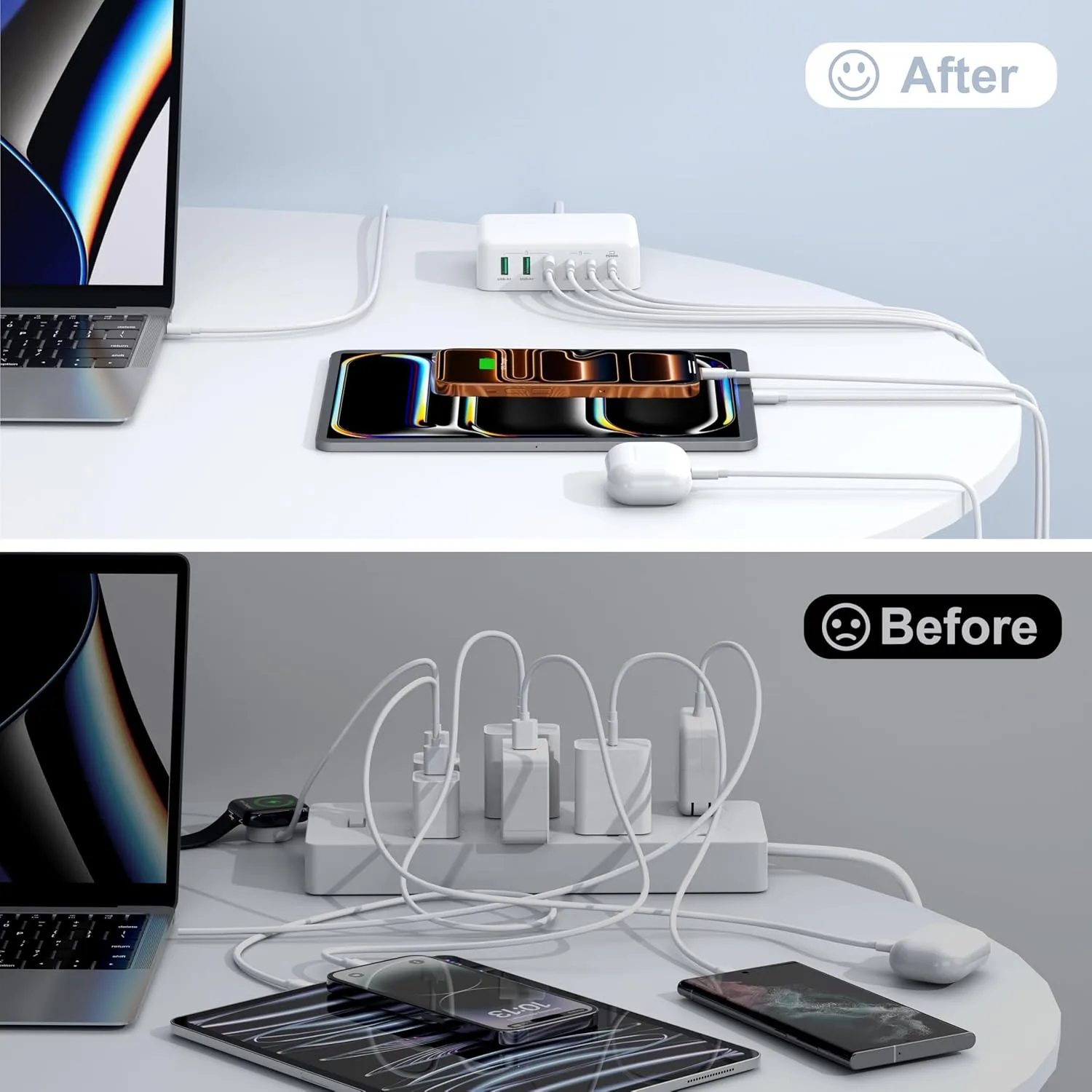 USB C Fast Charger Block, 150W Max 6-Port USB Charging Station Hub Cube