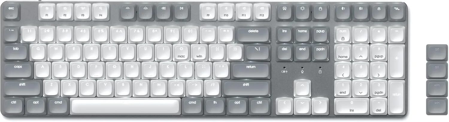 Satechi SM3 Mechanical Keyboard, White LED Backlit, Light Gray/White
