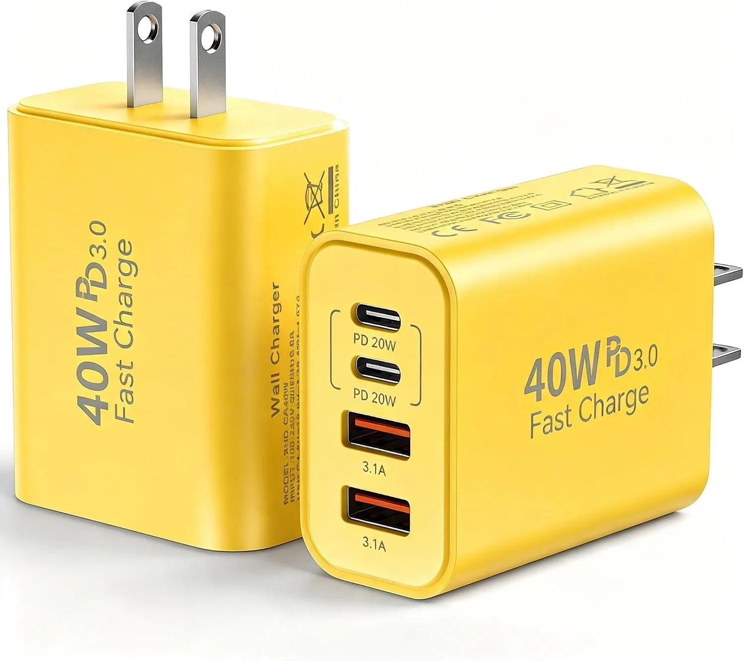 USB C Wall Charger Block, 40W USB Type C iPhone Charger Fast Charging Block