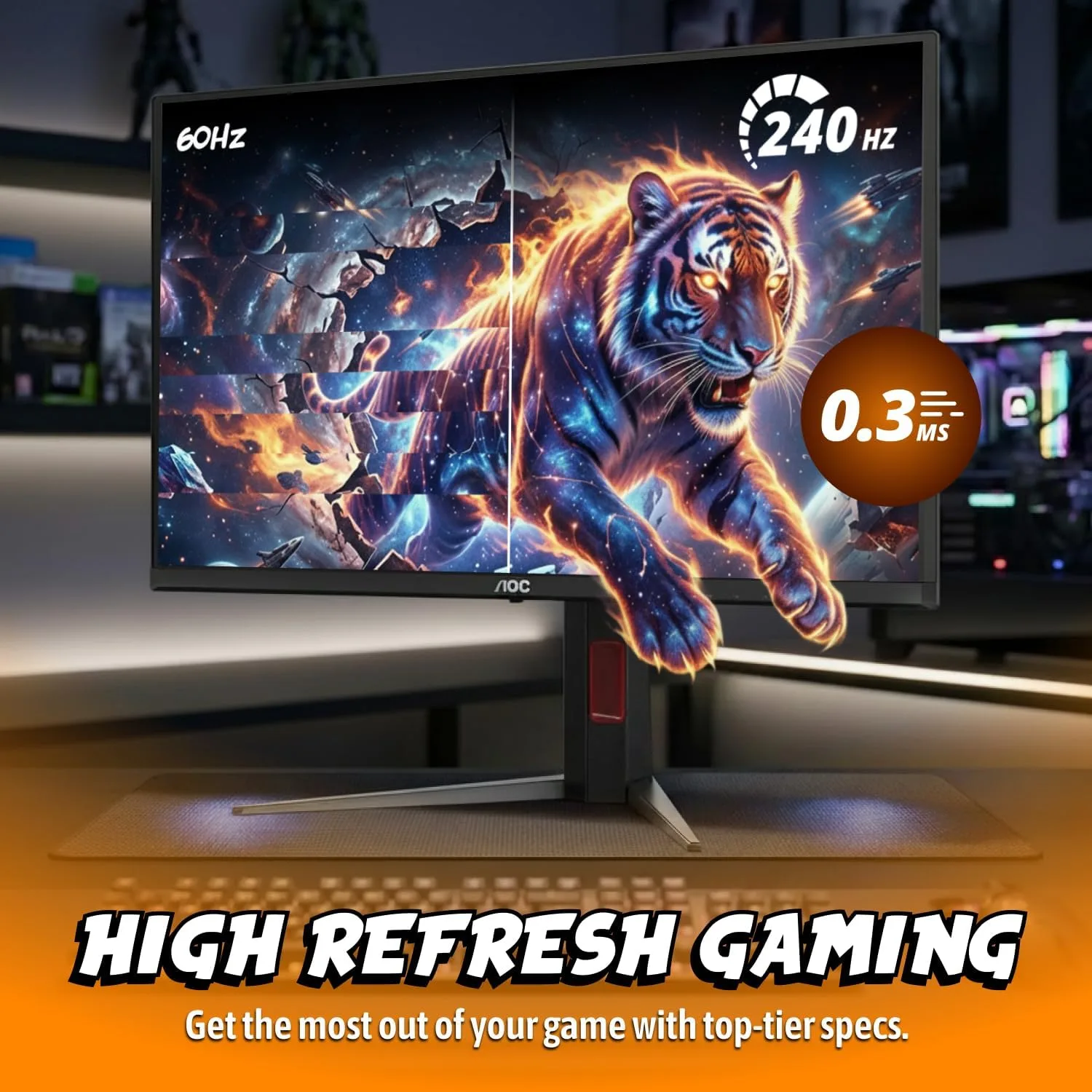 AOC 27" Gaming Monitor QHD 240Hz QD OLED NVIDIA G-SYNC Compatible Q27GAZDV