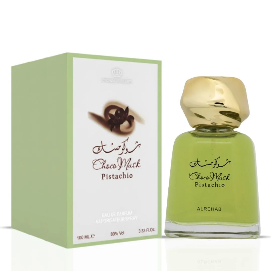 Al-Rehab Choco Musk Pistachio Perfume Oil Roll-On - 100ml (3.4 oz) | Nutty Gourmand Fragrance with Pistachio, Chocolate & Vanilla | Sweet, Creamy & Addictive | Long-Lasting Scent for Women & Men