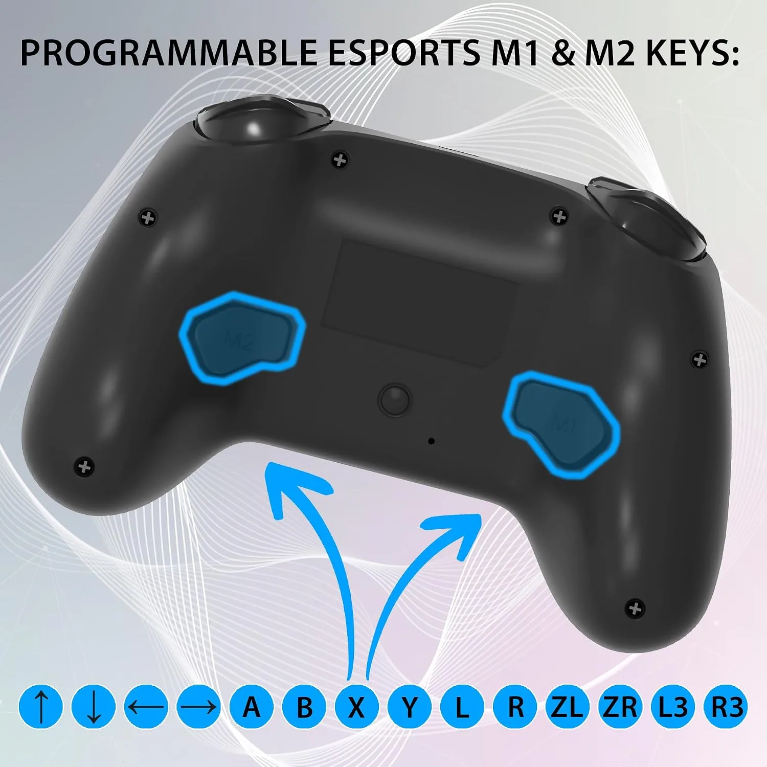 SUBSONIC Switch and Switch 2 Wireless Controller - LED Pro controller Black