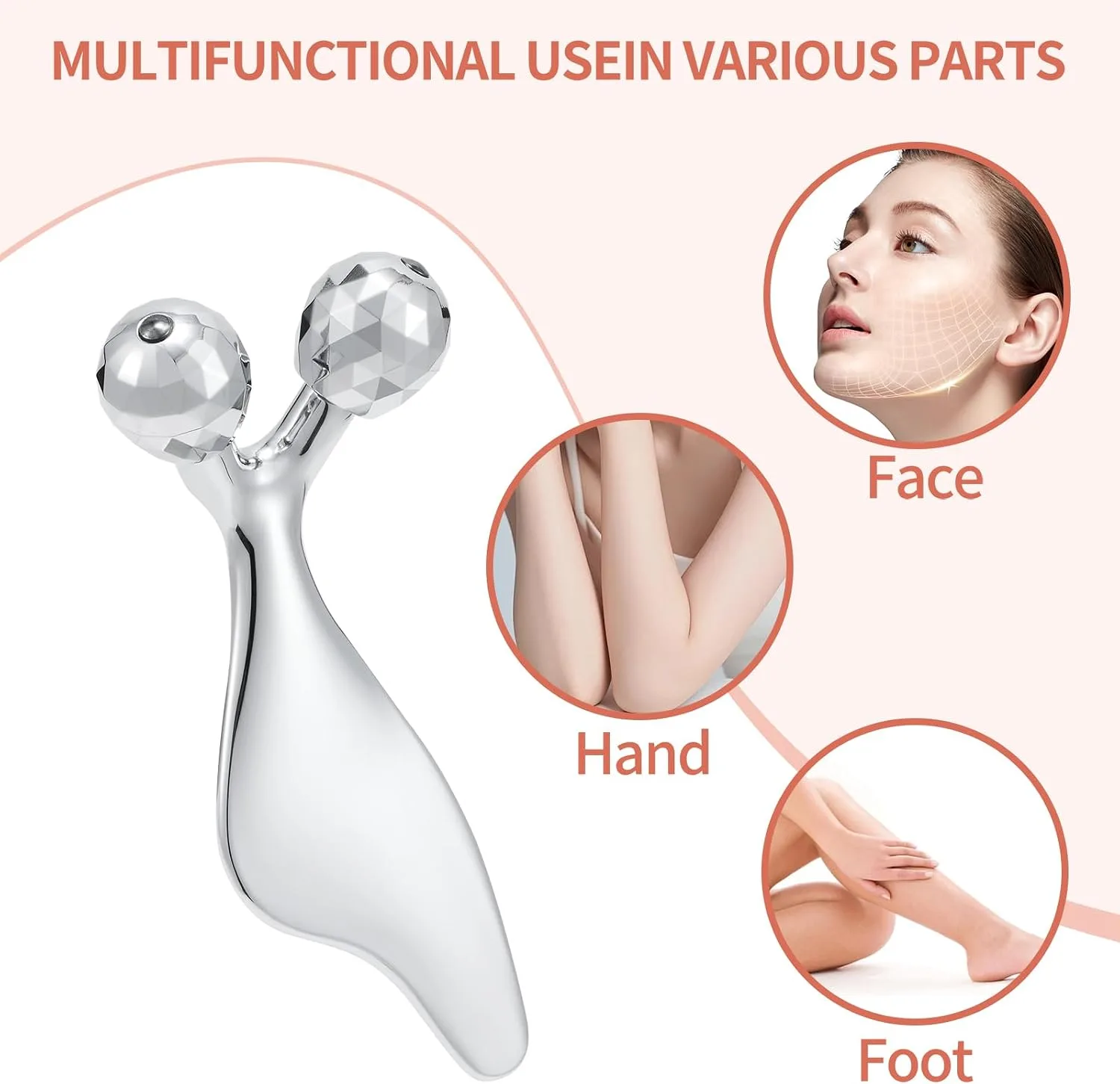 Running man 3D Face Roller for Face, Neck & Eyes, Facial Massage Tool
