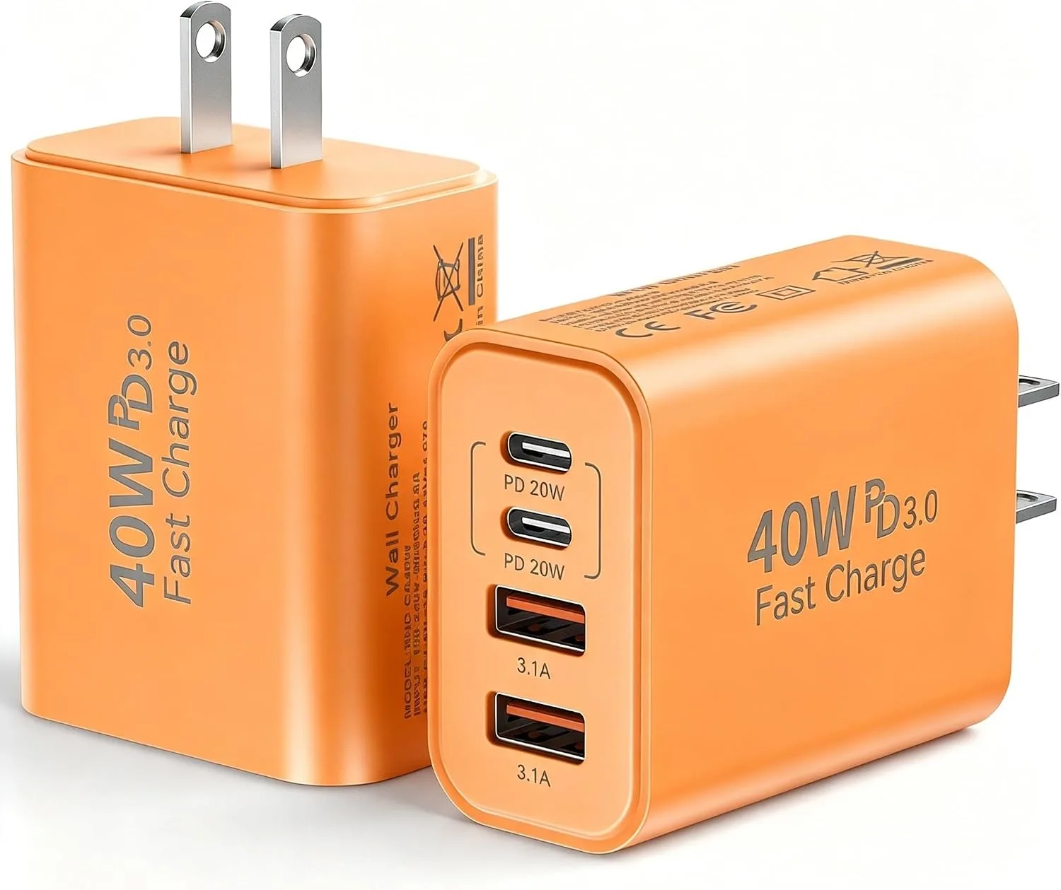 USB C Wall Charger Block, 40W USB Type C iPhone Charger Fast Charging Block