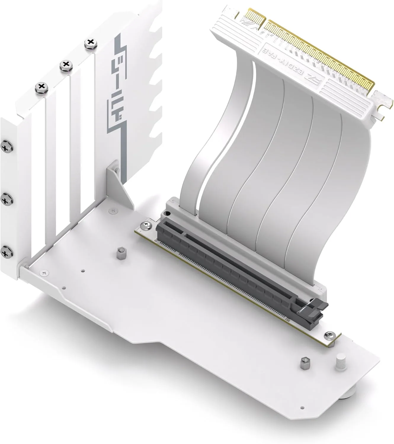 Montura Vertical para GPU EZDIY-FAB Shield con Cable Riser PCIe 4.0 de 115mm Blanco