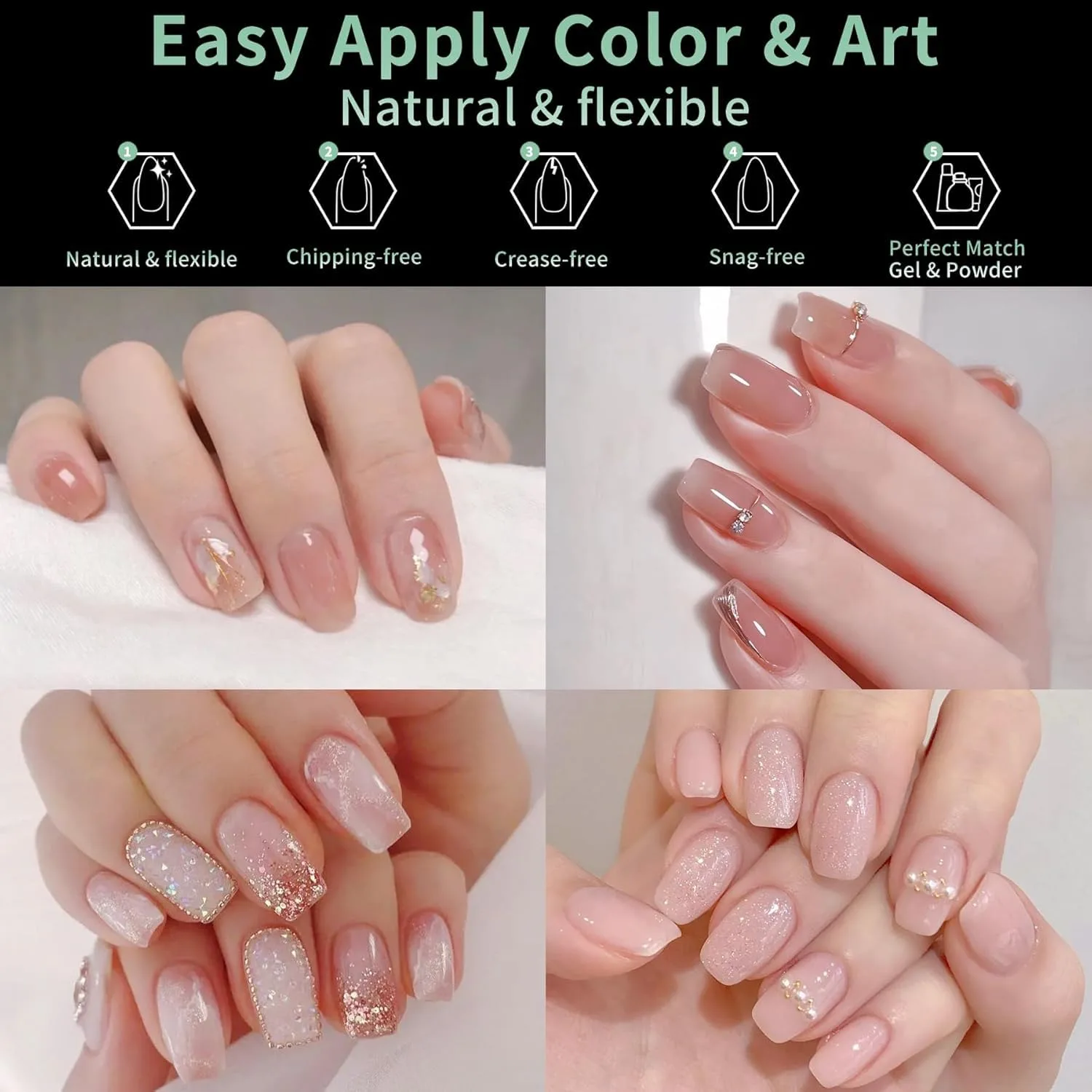 LEYKOSH Extra Short Coffin Nail Tips, 240 Pcs Clear Fake Nails, 15 Sizes