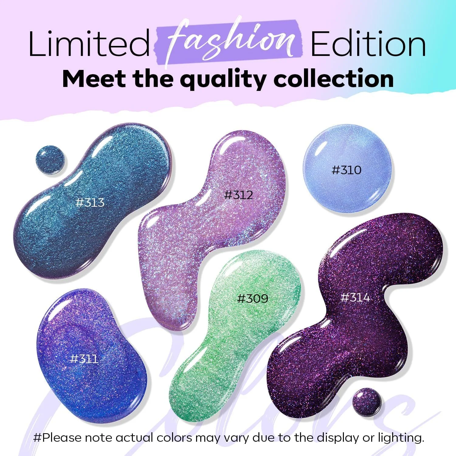 modelones Quick Dry Nail Polish Set, 6 Colors Holographic Aurora Shimmer