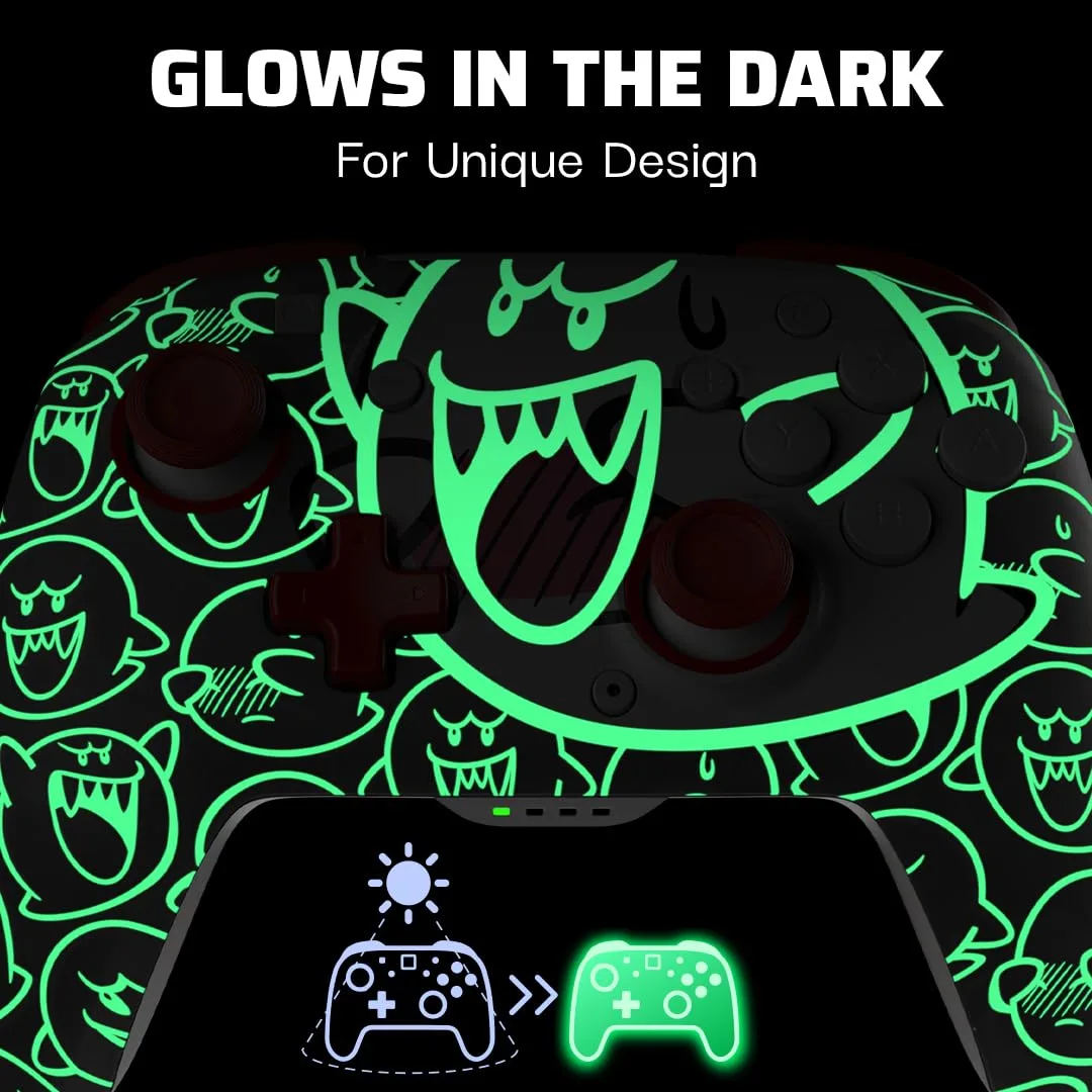 PDP Rematch Glow Wireless Gaming Controller Boo Hoo Nintendo Switch 2, Lite
