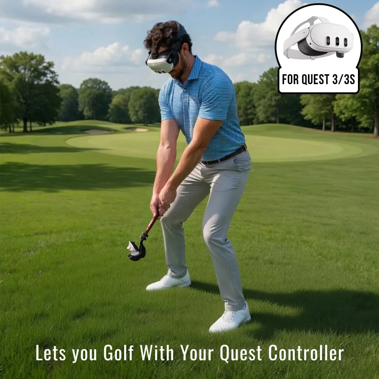 DeadEyeVR - DriVR Ace - Golf Club for Quest - Realistic VR Golf Simulator Handle - Weighted VR Golf Club Grip for Enhanced Play