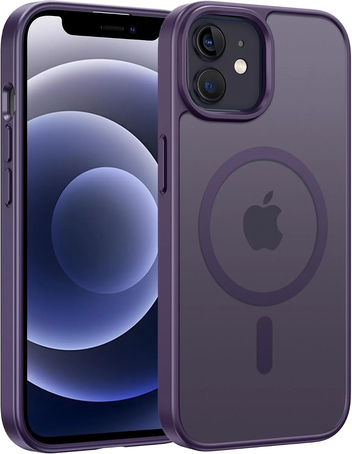 Carcasa Fntcase para iPhone 12/iPhone 12 Pro Morado compatible con MagSafe