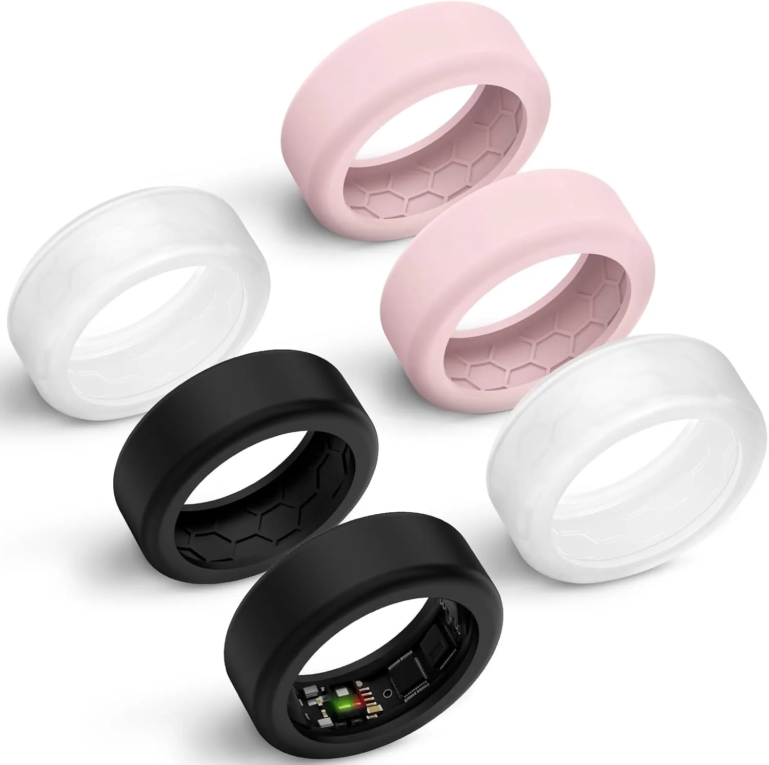 Protector de silicona Hexasider para anillos inteligentes 7mm y 8mm 6 unidades