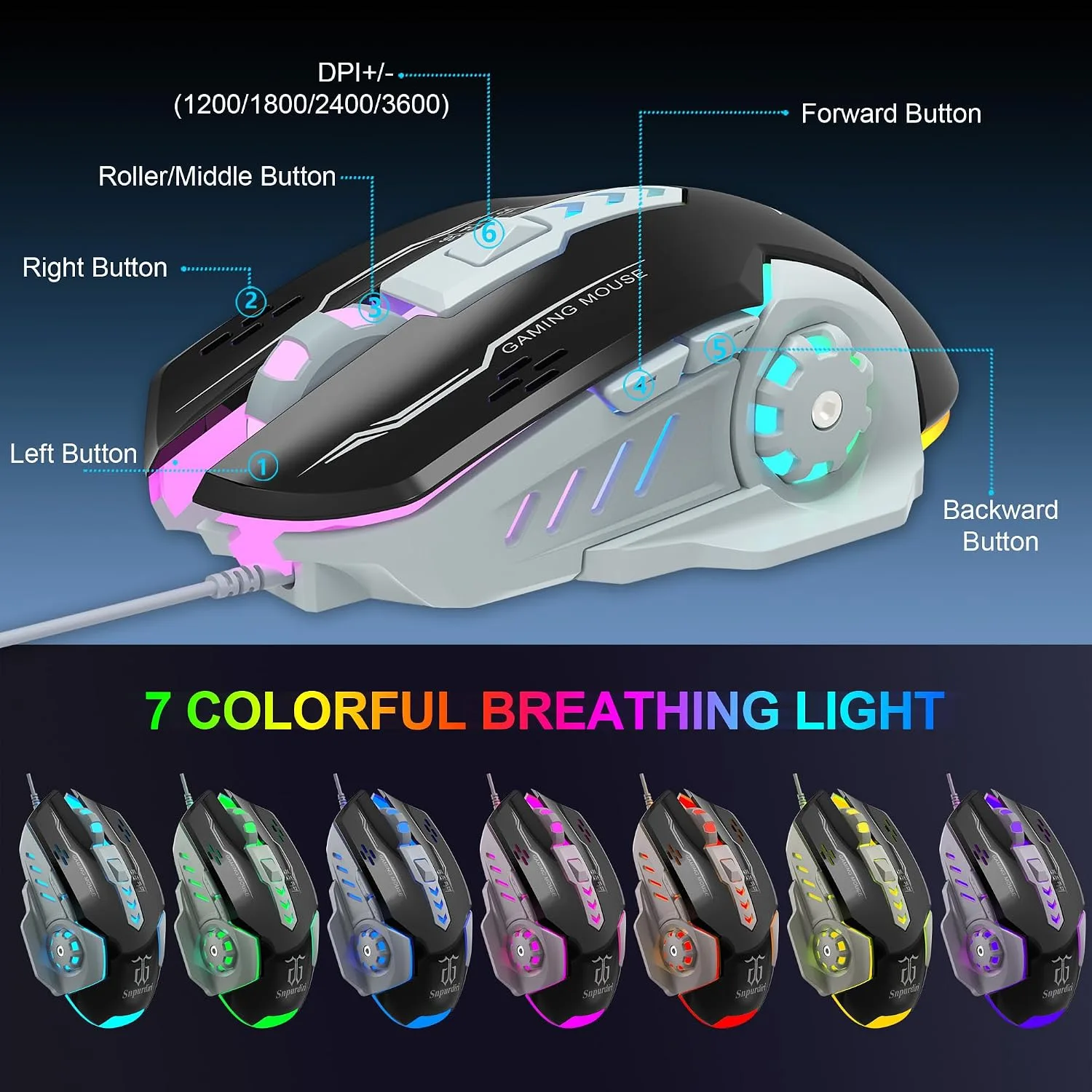 DGG Gaming Keyboard and Mouse, Headphones, Mouse pad Combo for PC Gamers