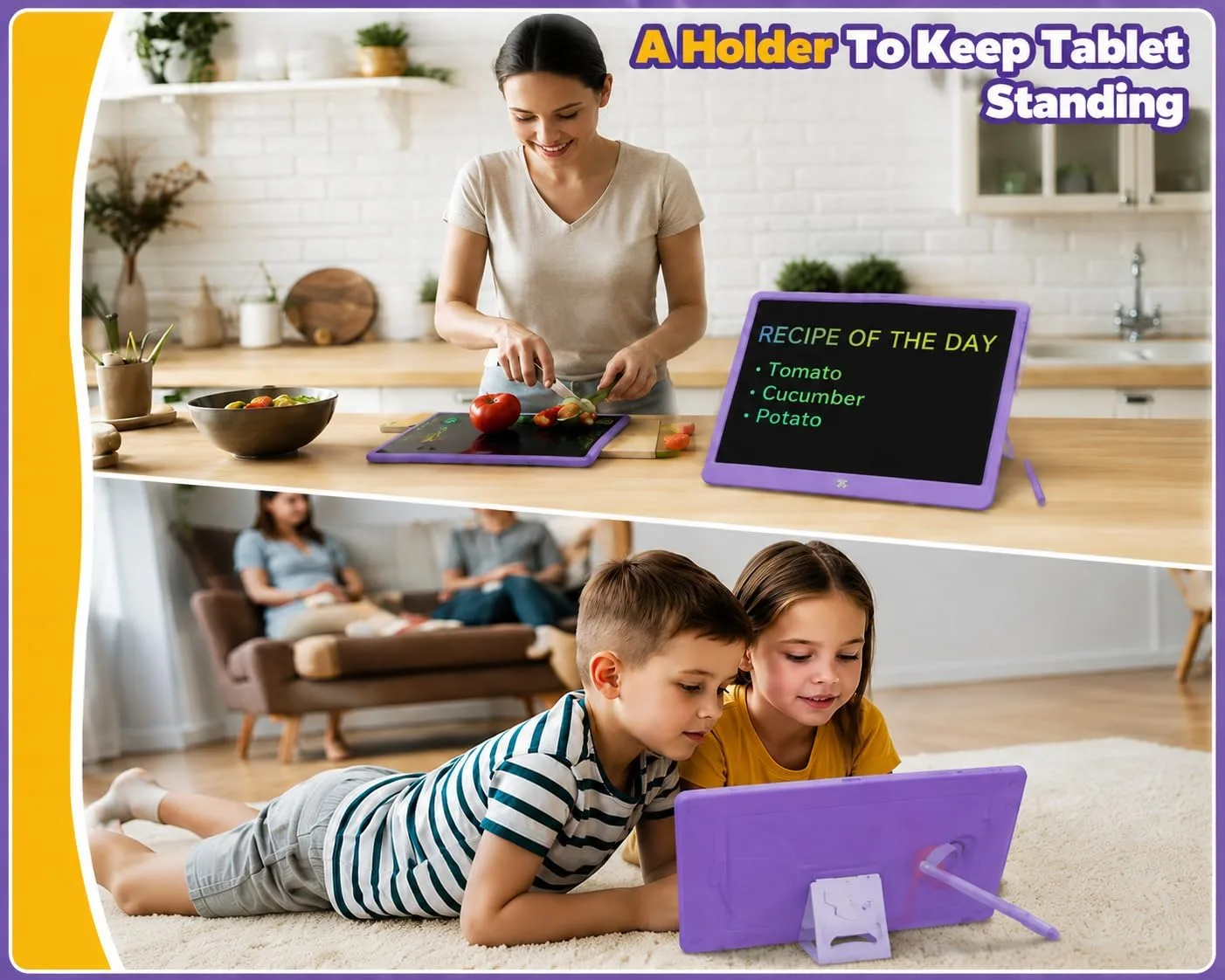 TEKFUN LCD Writing Tablet for Kids, Toys for Boys & Girls Ages 3-10, Drawing Tablet for Kids, Birthday Christmas for Boys & Girls Ages 3-10 (Purple)
