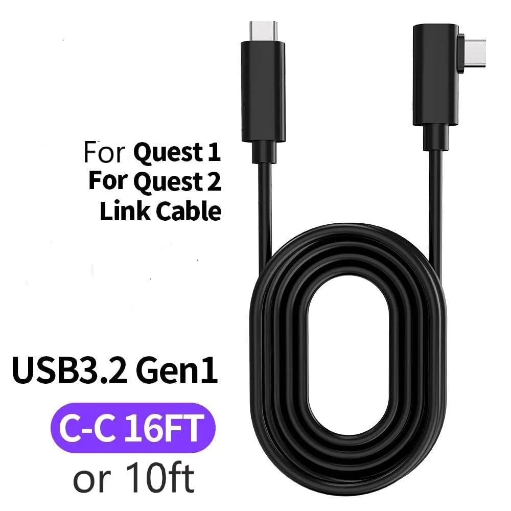 TNE USB C to USB C 3.0 Cable 10ft, Link Cable for Oculus Quest 2/Quest 3/Meta Quest Pro and Replacement Charger Cable | High Speed Data Transfer & Fast Charging Power Cord on Gaming PC (10ft/3m)