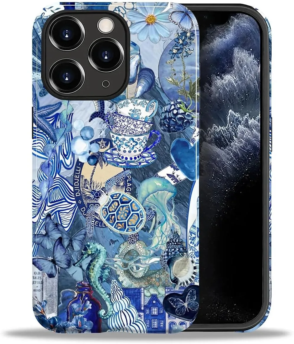 Funda para iPhone 11 Pro Daizag doble capa azul con diseño marino