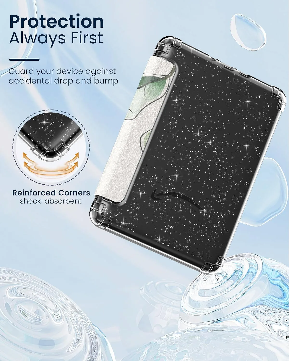 MoKo Case for 7" Kindle Paperwhite 12th Gen & Colorsoft 2024, Leaves
