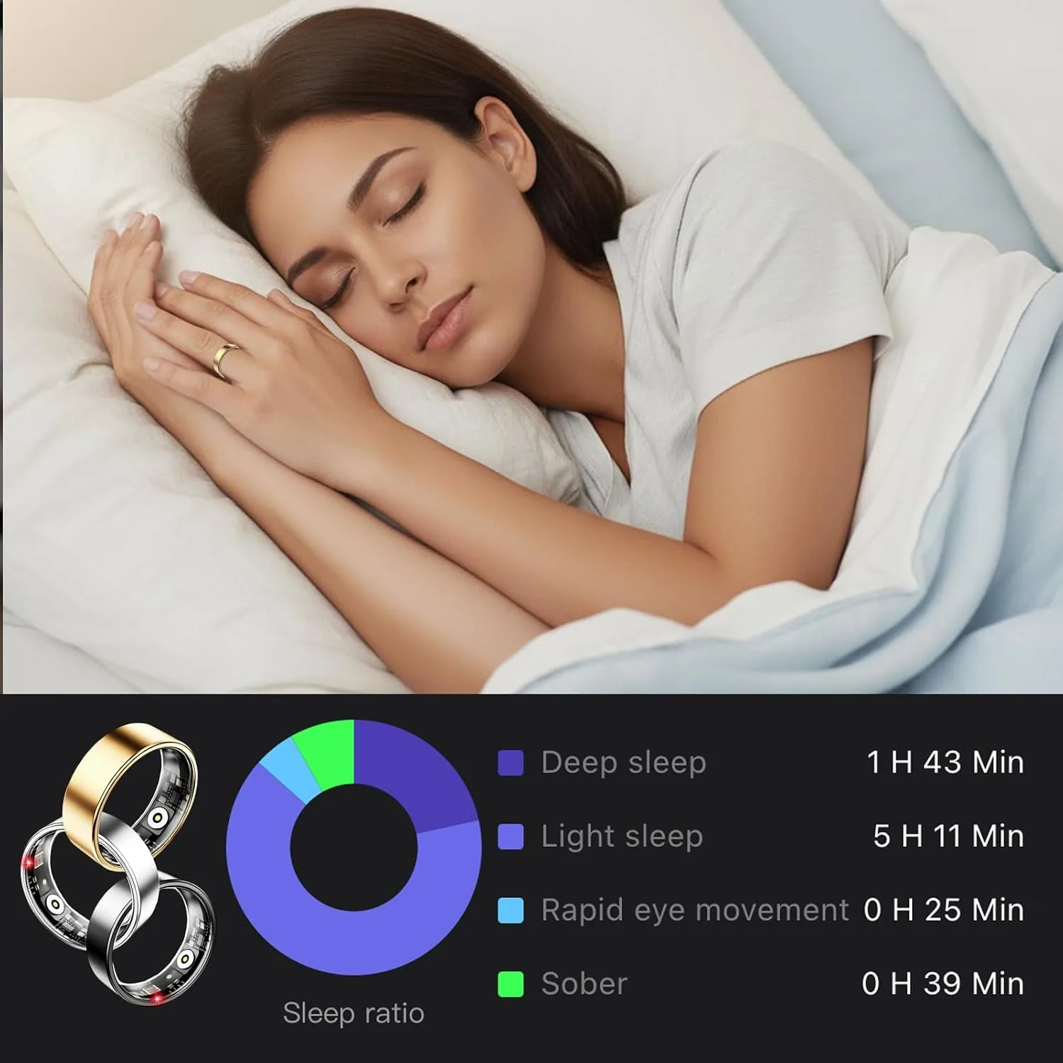 Smart Ring for Women & Men, Fitness Tracker Ring with Heart Rate Monitor, HRV, Sleep Tracking, No Subscription Fee, 10ATM Waterproof Activity Ring for Android & iPhone (Lavender Pink, #8)