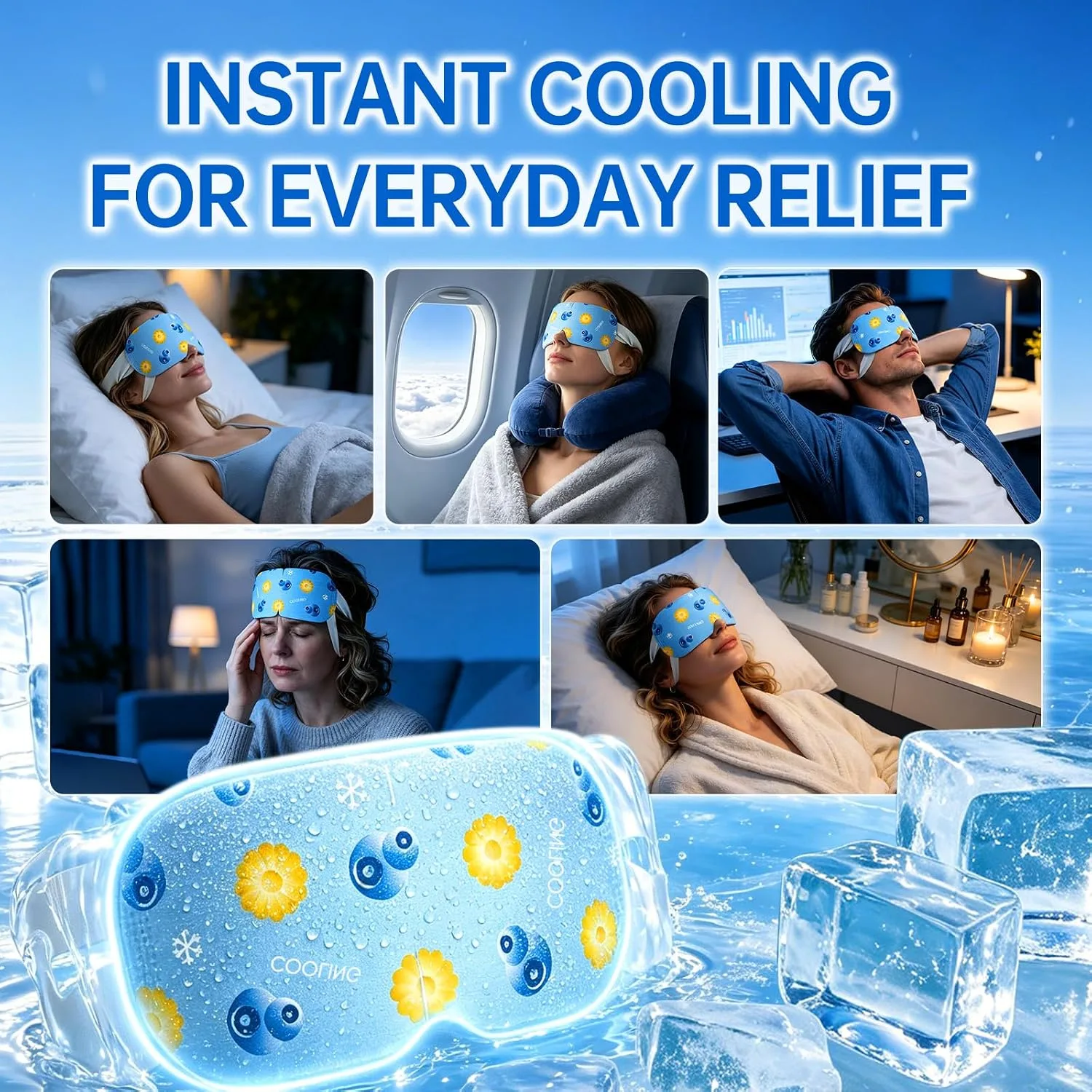 26PCS Self Cooling Eye Mask, Cold Eye Mask & Ice Mask for Eyes, Disposable Cold Compress for Eyes Soothes Puffiness, Gel Eye Mask for Dark Circles, Ideal for Self‑Care, Travel