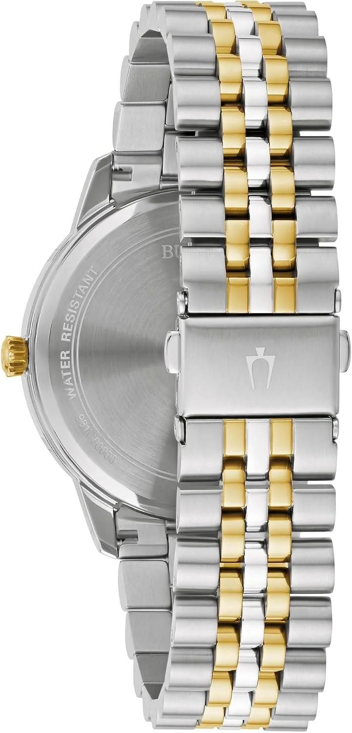 Bulova Men's Dress Classic Diamond Watch, 3-Hand Date Quartz Watch, Stainless Steel Bracelet, 41mm