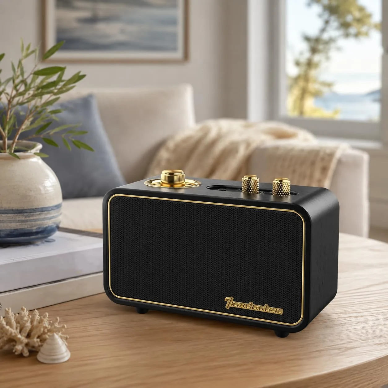 Retro Bluetooth Speaker-Wireless Speaker, Portable, Black