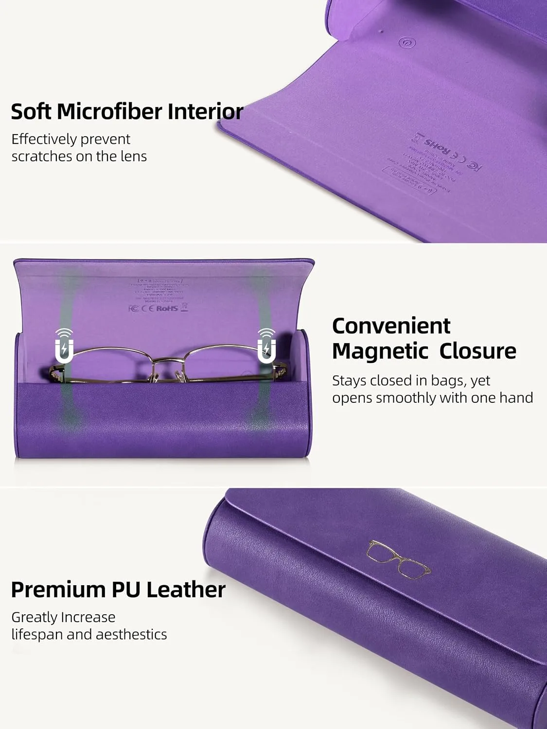 ExtreLife Smart Glasses Case, Works with Apple Find My, Rechargeable