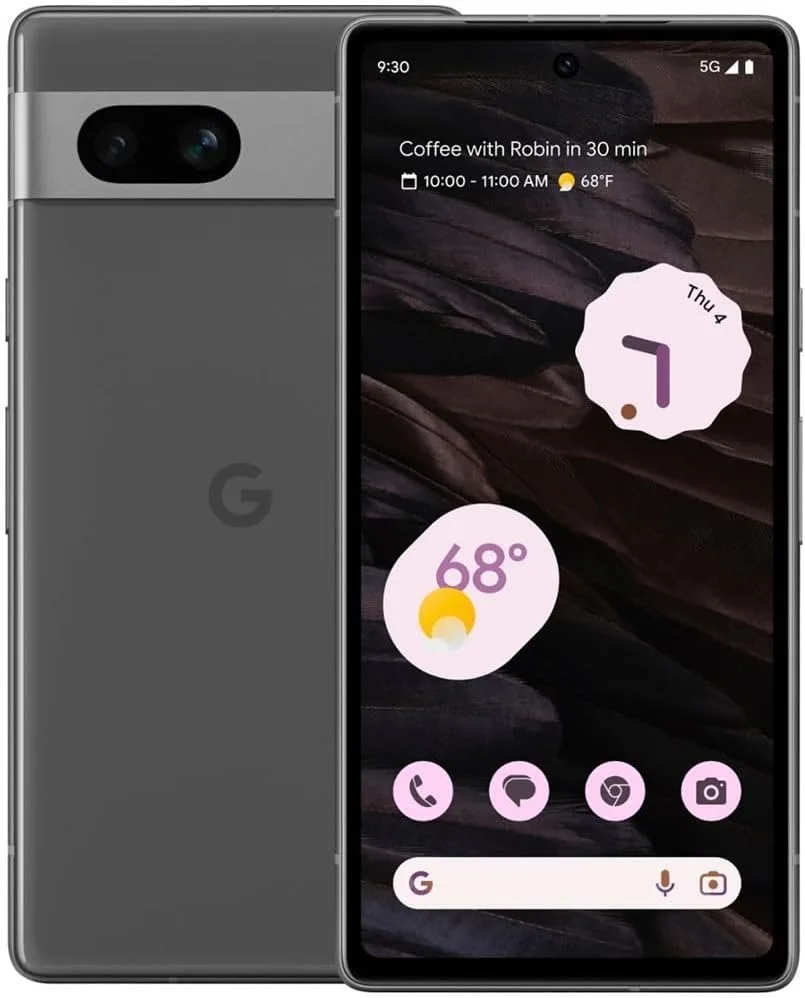 Google Pixel 7a 5G, 128GB + 8GB RAM, Charcoal - Locked to AT&T (Renewed)