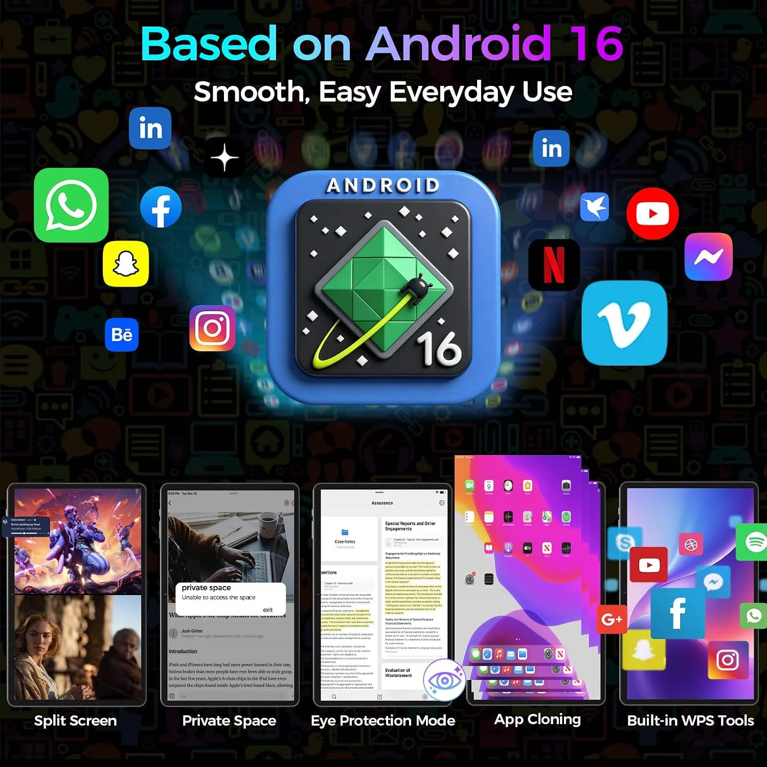 Android 16 Tablet 10 inch - Tablet with 32GB+256GB+2TB Expand, Gemini AI