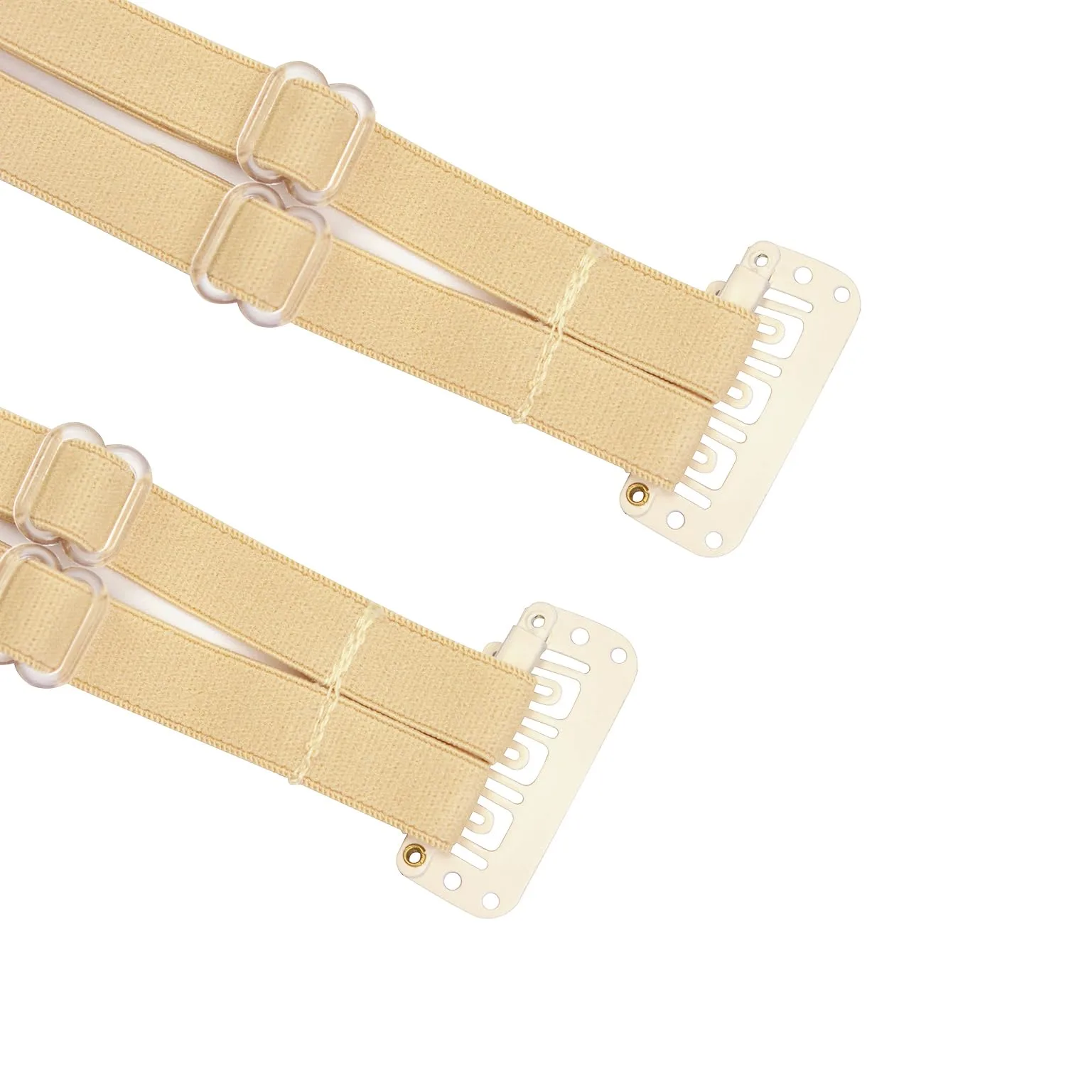 Facelift Bands with Clips - Invisible Stretching Lifting Straps, Adjustable Elastic Slimming Bands (24cm Blonde Double)