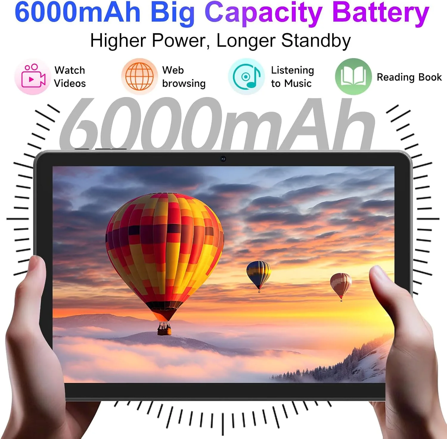 DIGITHINK 128GB Tablet PC 10 inch Android 16.0, Android Tablets, DDR4 4GB RAM+16GB Extend 20GB ROM 128GB Memory 2MP+8MP Dual Camera, 2.4G+5G WiFi, Bluetooth 1TB Expand 10.1“ IPS Tab (Black)