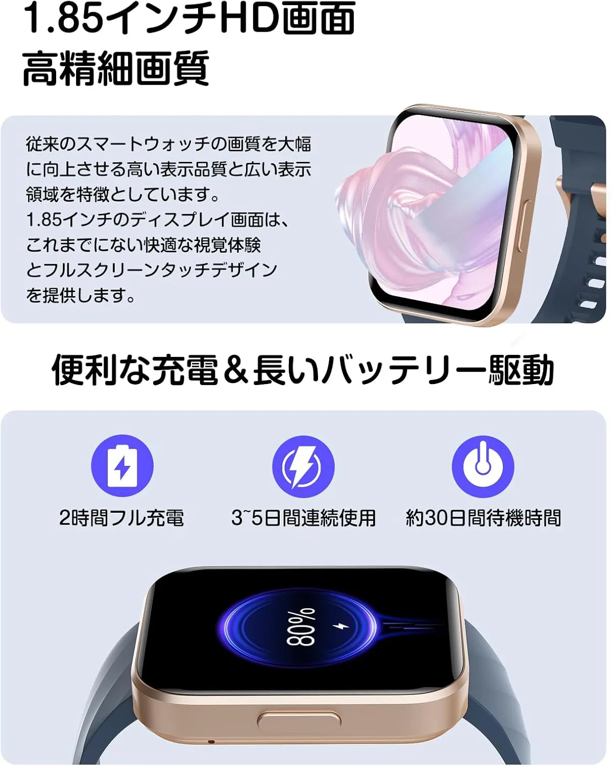Smart Watch for Women Men, Answer/Make Calls, for iPhone/Android Blue