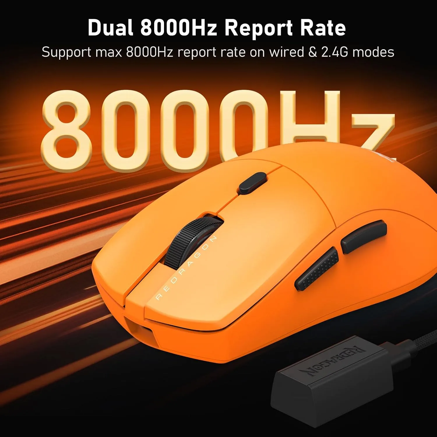 Redragon M919 Pro Wireless Esports Gaming Mouse, 54g Lightweight, Orange