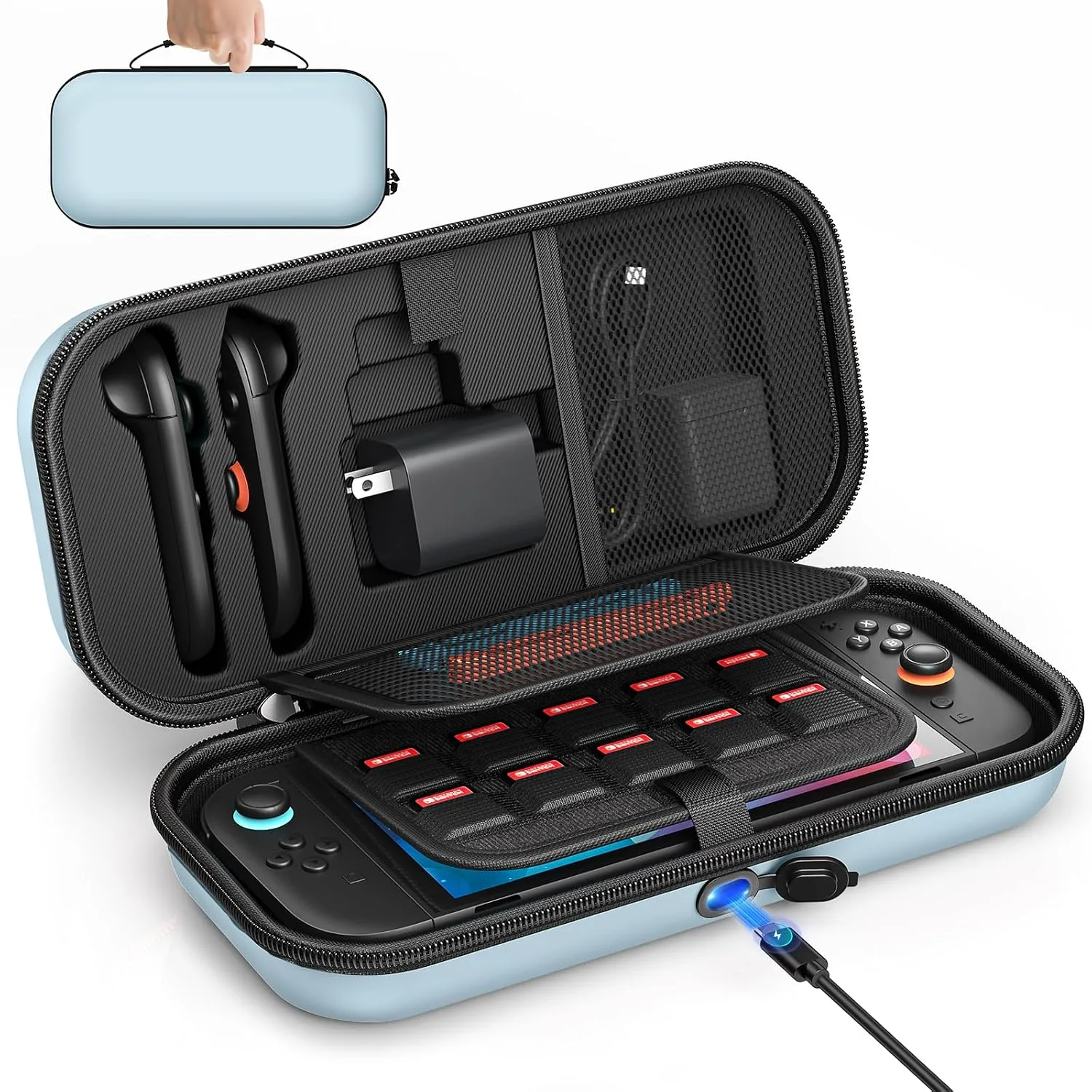 Auarte Switch Case for Switch 2 Console (2025)/OLED, [Charge Inside] Design
