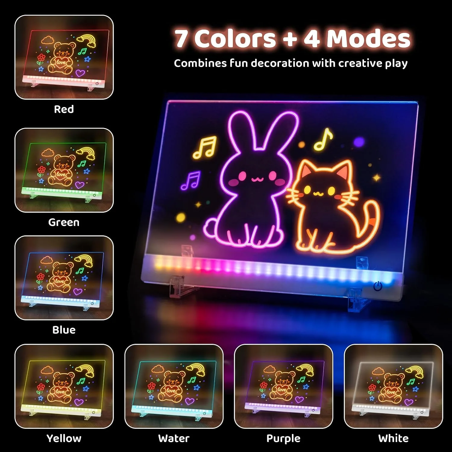 Rechargeable LED Drawing Board for Kids, 13.8 x 10in Drawing Tablet