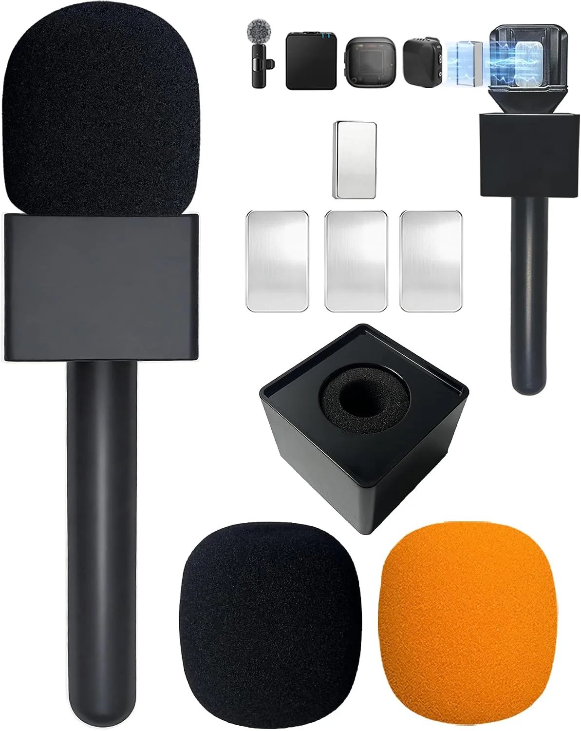 Mic Mini Accessories for DJI Mic Mini/2/3, Microphone Holder for RØDE Wireless Microphone and All Wireless Mini Microphones, Universal Magnetic Microphone Stand for Vlog, TIK Tok, Interview