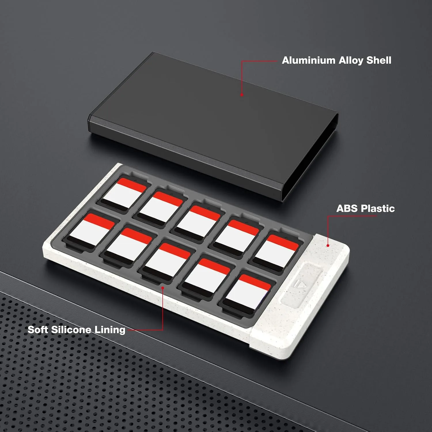 HEIYING Switch Game Case with 40 Precise Slots for Switch 2 / Micro SD Card