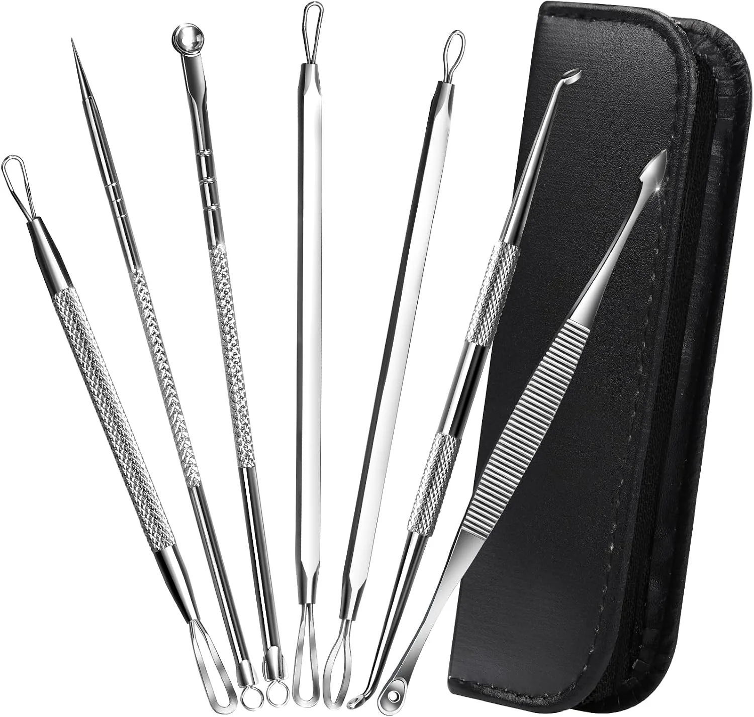 Teenitor 7 in 1 Pimple Popper Tool Kit Blackhead Remover Tools Blackhead Extractor, Pimple Extractor Pimple Popper Tool Zit Popper Tool Acne Tools Comedone Extractor Black Head Remover
