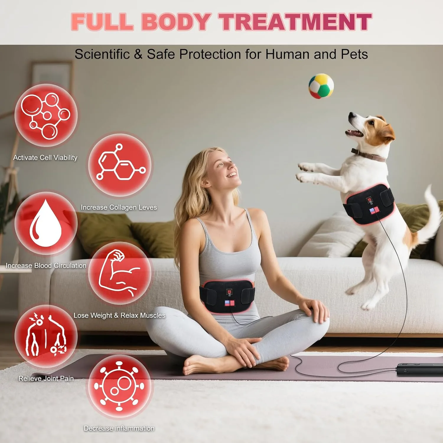 Red-Light-Therapy-for-Body,2026 Upgraded 4 Modes Near Infrared Light | High-Efficiency Spherical Lamp Dual-Wave LEDs(660nm&850nm)for Body Pain Relief,Corded-electric for Effective Therapy(12.4*6.1IN)