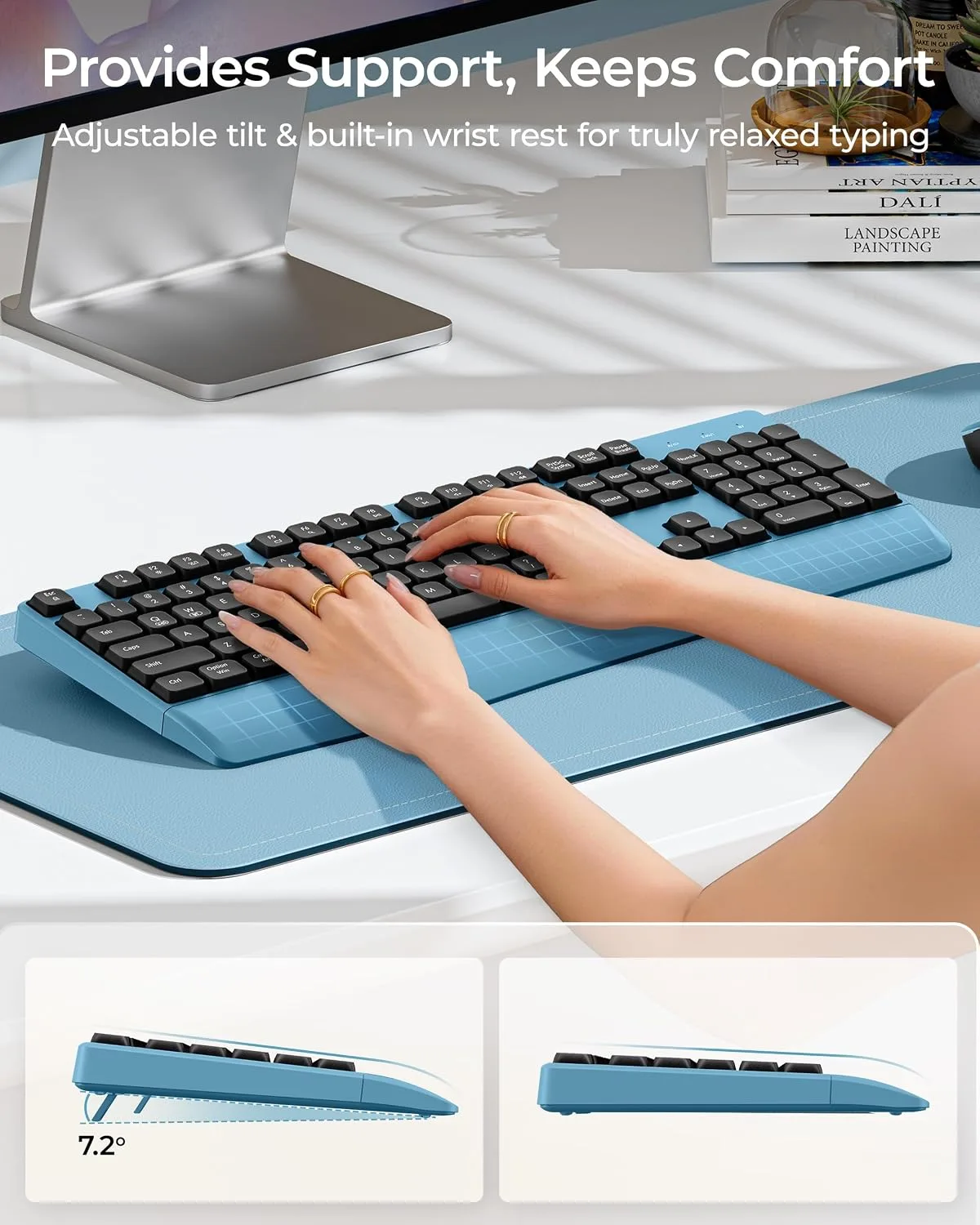seenda COE200 Wireless Bluetooth Keyboard and Mouse Combo with Wrist Rest
